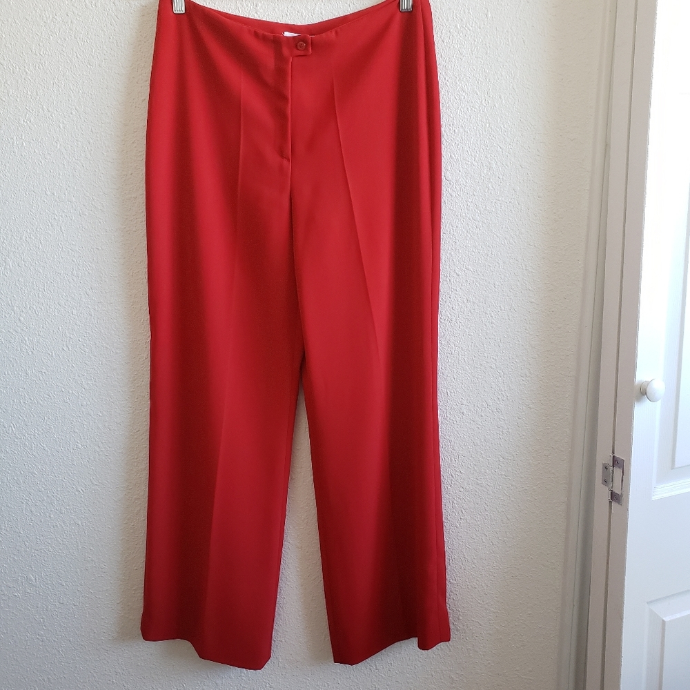 Festa Women Red Silky Classic Dress Pants